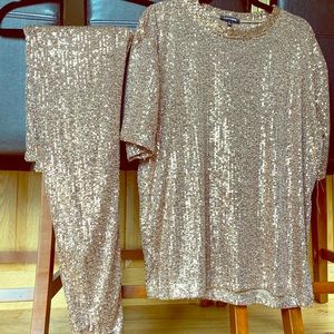 Rose Gold Sequin Fashion Nova Set